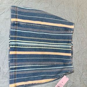 Striped midi tight fitted skirt